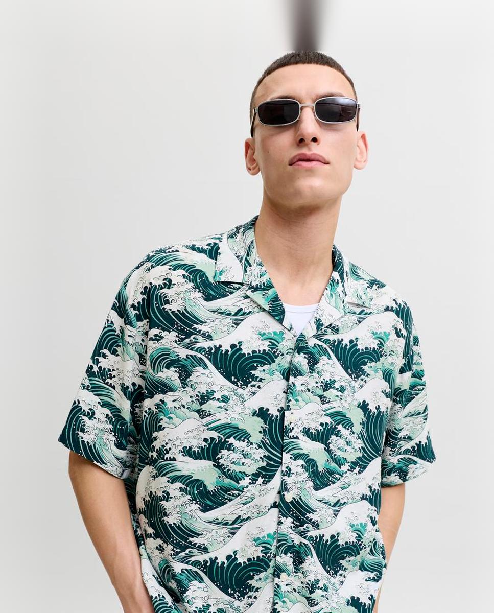 Camisa resort de hombre manga corta - Jack & Jones - Azul Azul-3