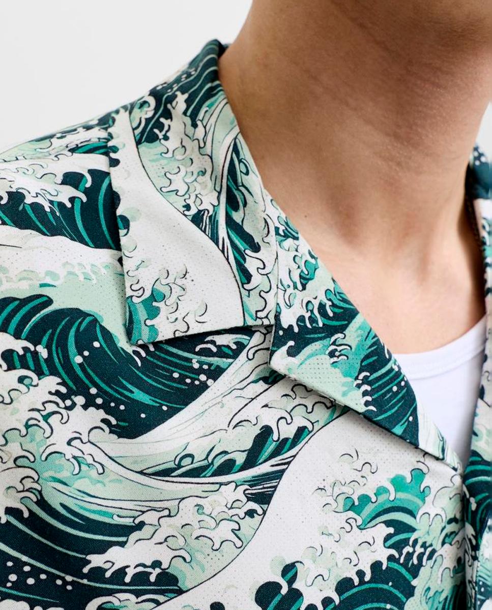Camisa resort de hombre manga corta - Jack & Jones - Azul Azul-4