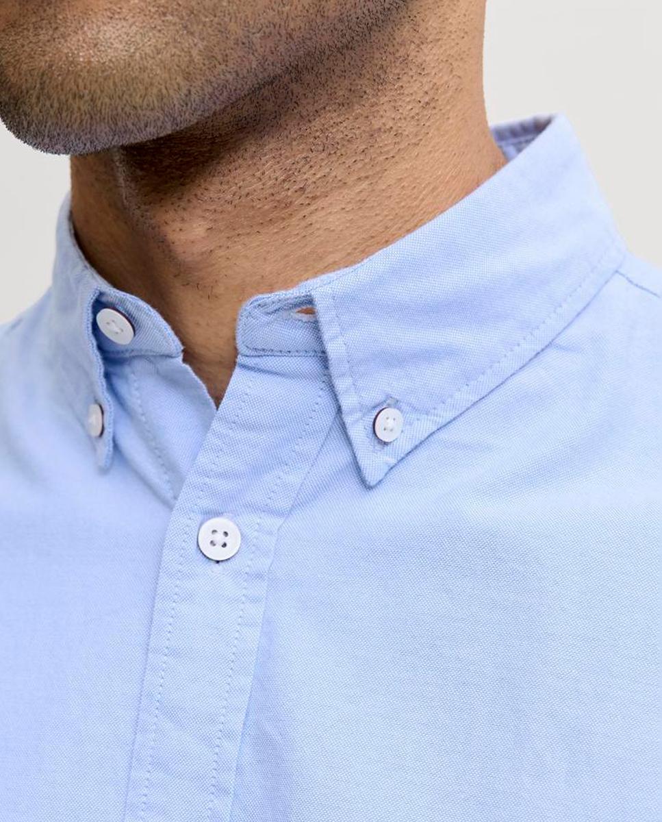 Camisa Oxford de manga corta de hombre - Jack & Jones - Azul claro Azul claro-4