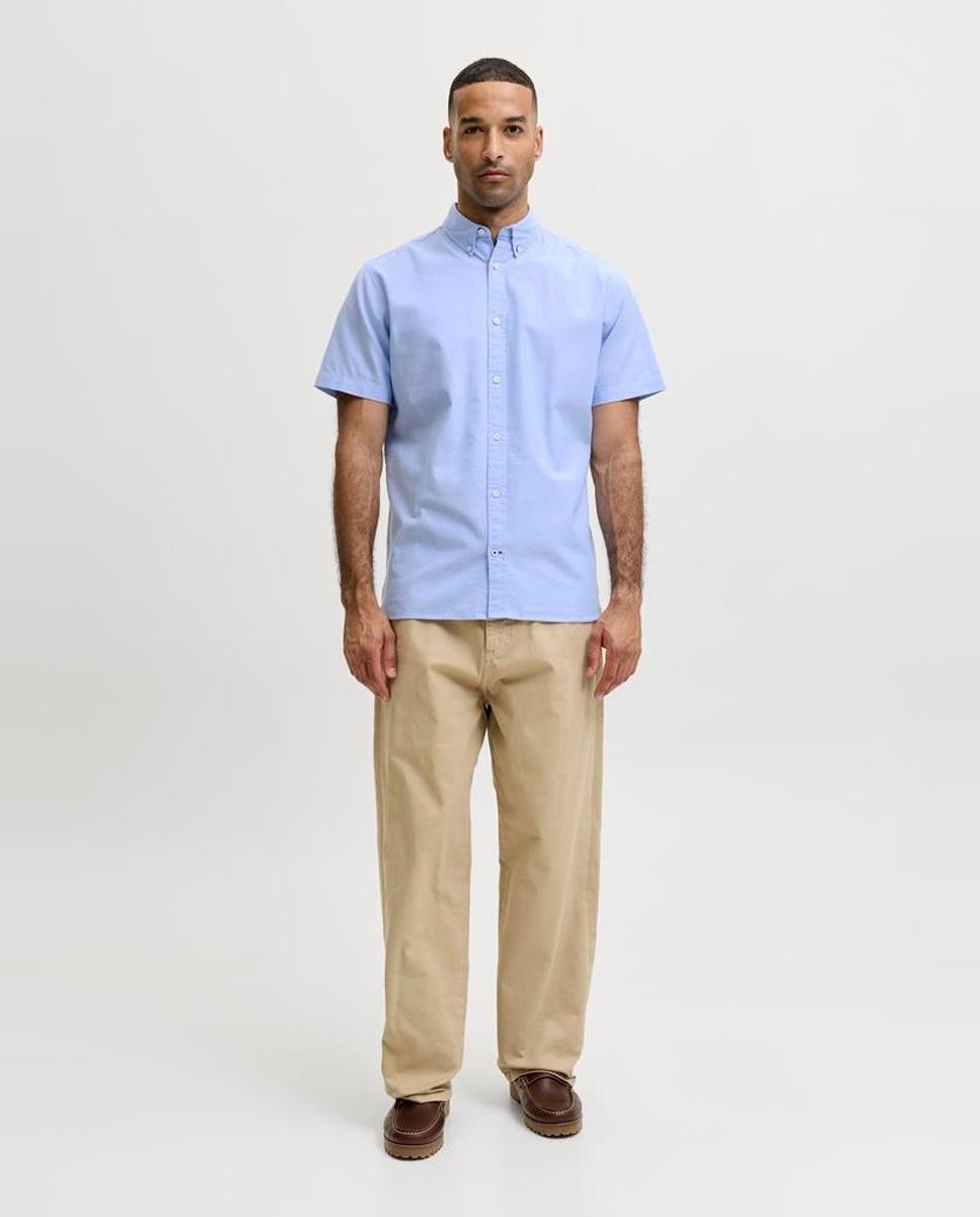 Camisa Oxford de manga corta de hombre - Jack & Jones - Azul claro Azul claro-8