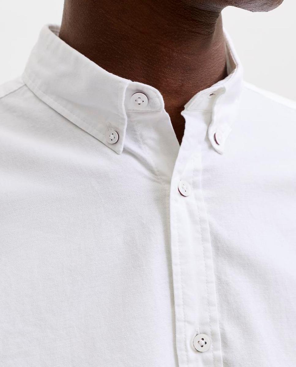 Camisa Oxford de Manga Curta Branco-3