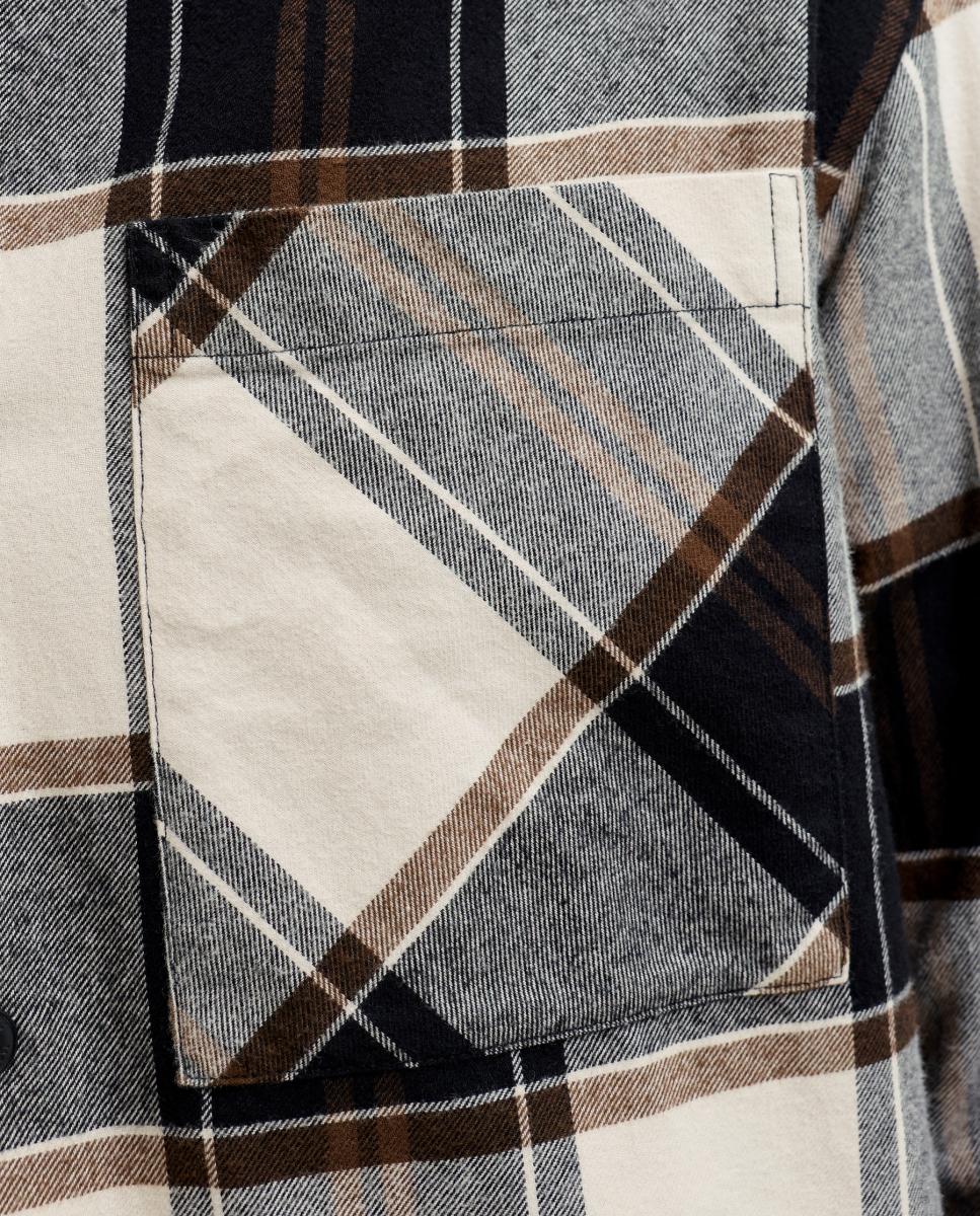 Sobrecamisa aos Quadrados Creme-4