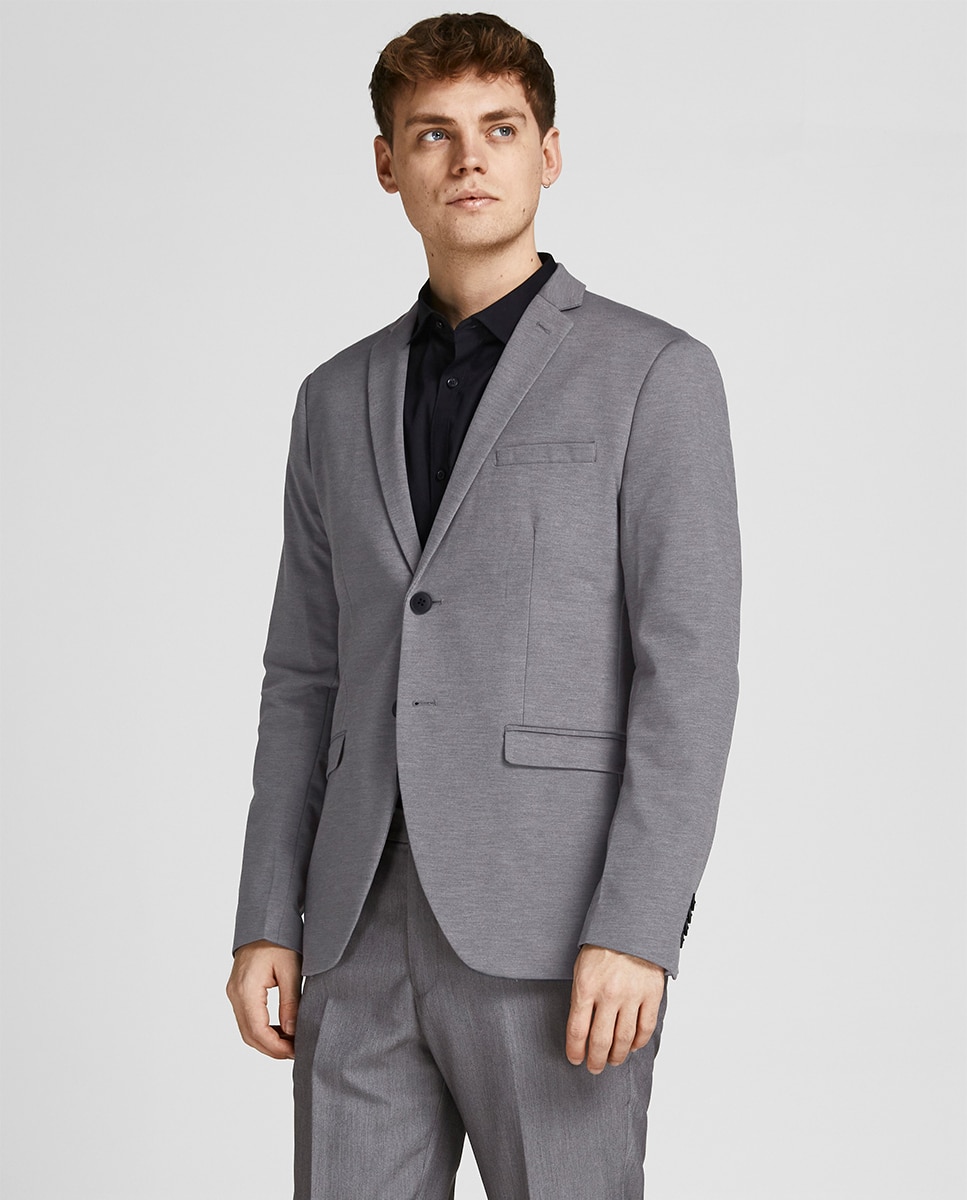 Chaqueta de hombre de traje slim - Jack & Jones - Gris Gris-1