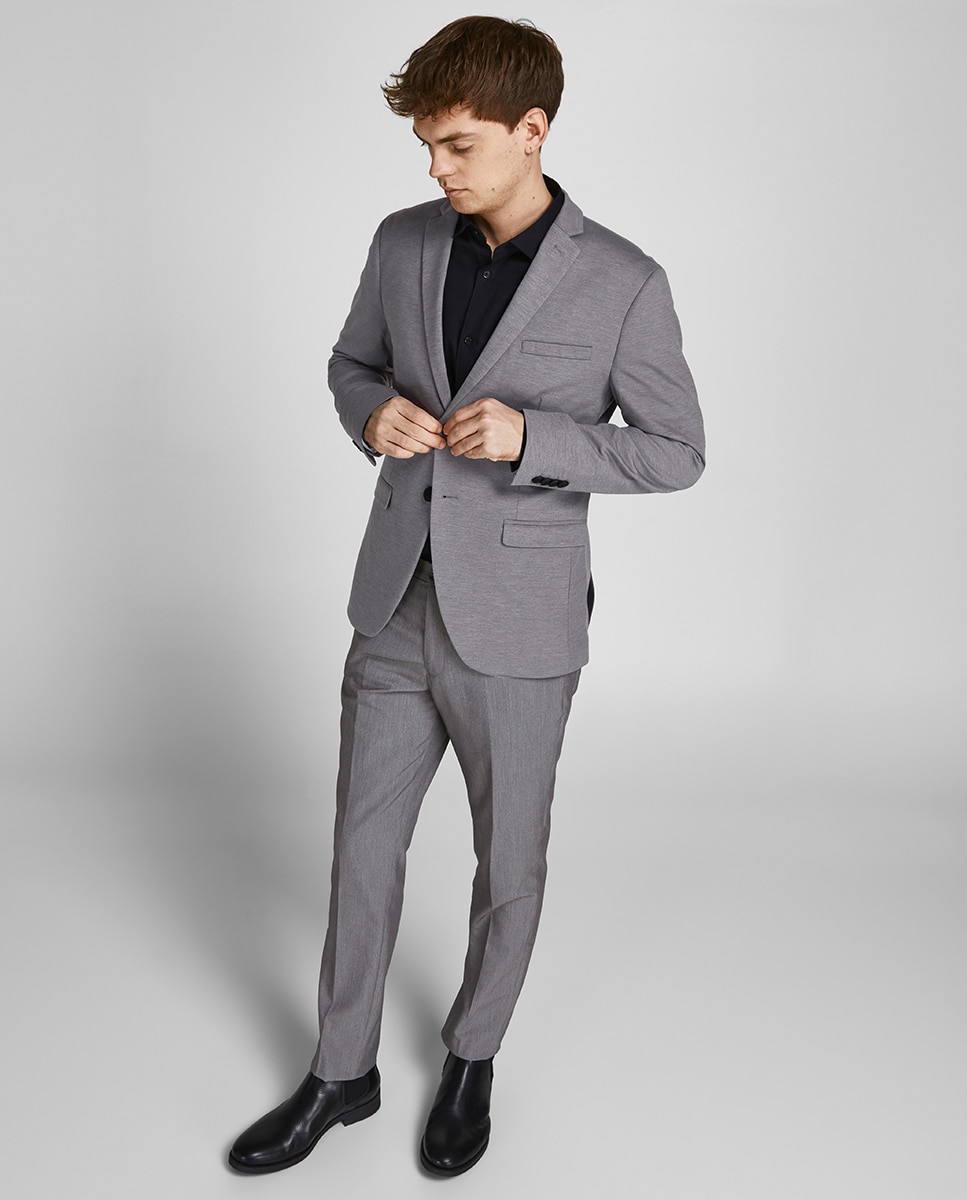 Chaqueta de hombre de traje slim - Jack & Jones - Gris Gris-5