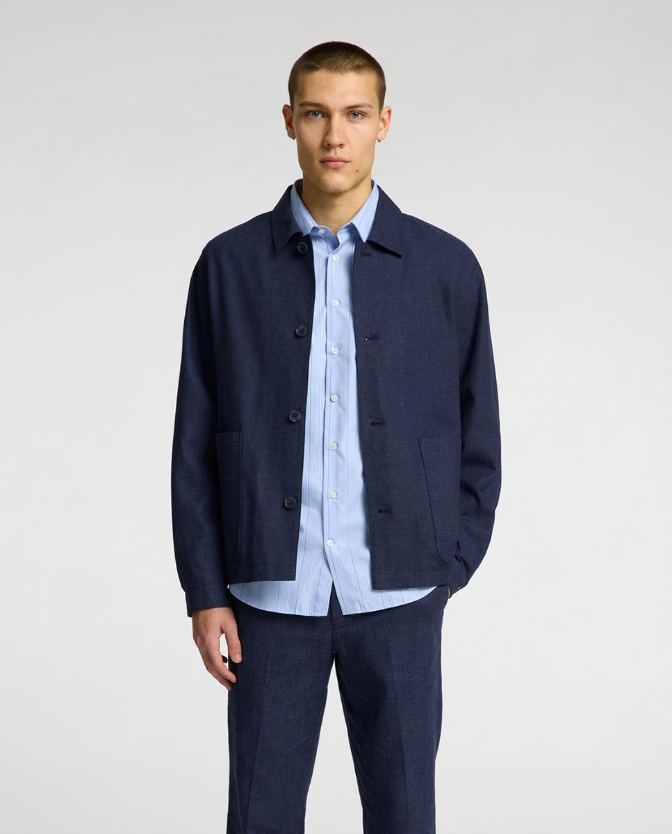 Imagem 0 de Blazer Desportivo Regular Fit de Linho sem Lapelas