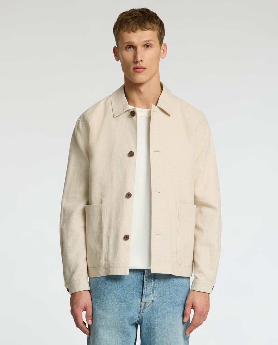 Imagem 0 de Blazer Desportivo Regular Fit de Linho sem Lapelas