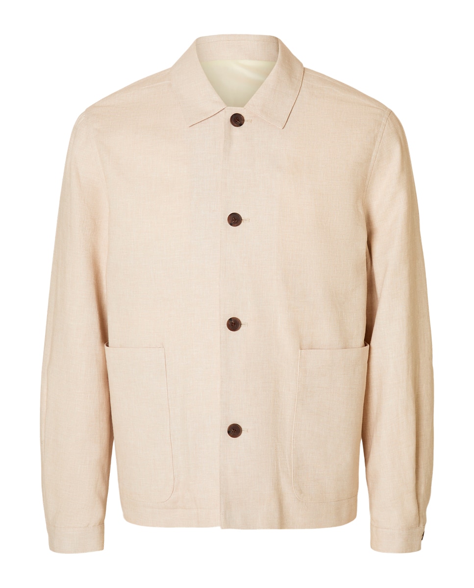 Blazer Desportivo Regular Fit de Linho sem Lapelas Cinzento-4