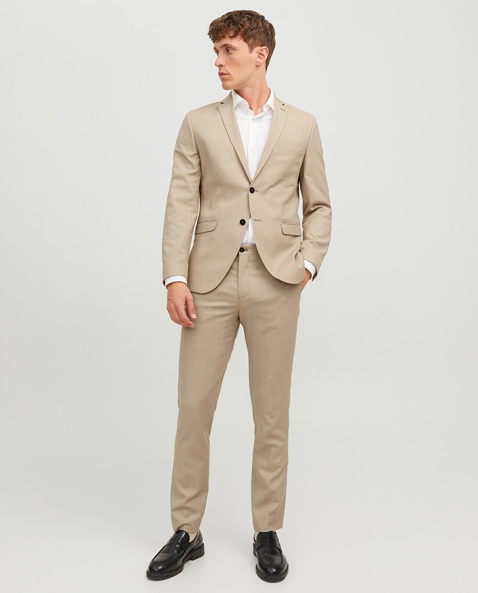 Blazer preto slim Bege-7