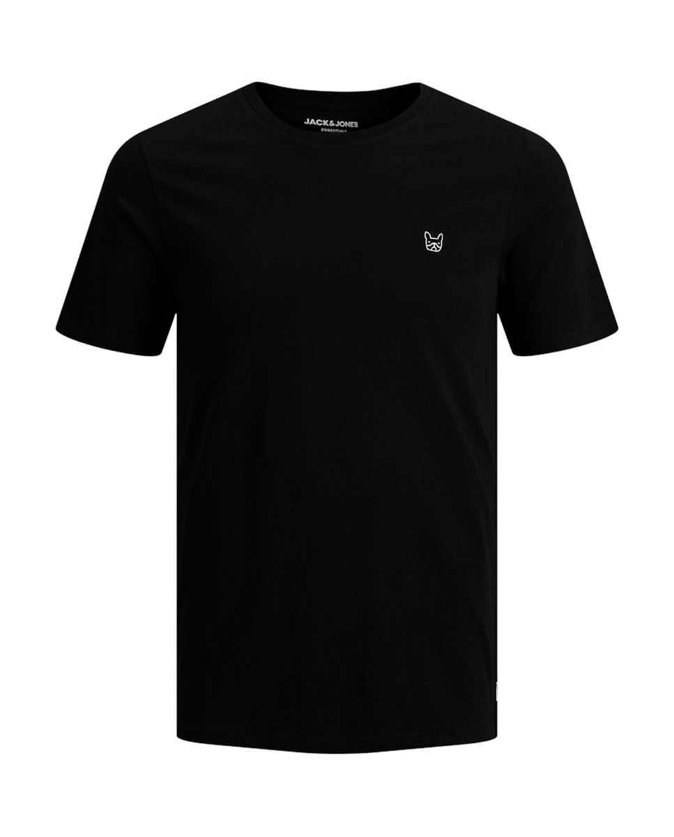 T-shirt de manga curta de homem amarela Preto-7