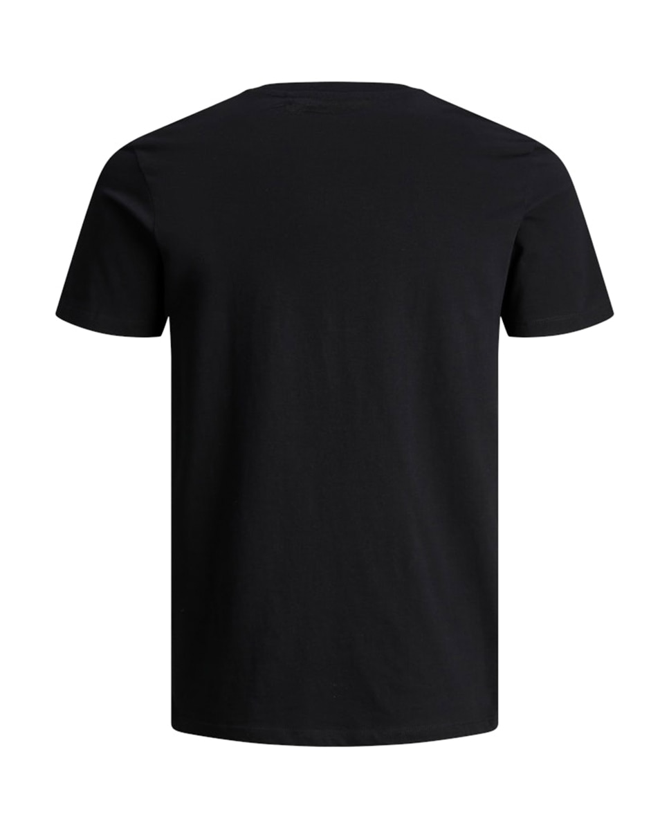 T-shirt de manga curta de homem amarela Preto-8