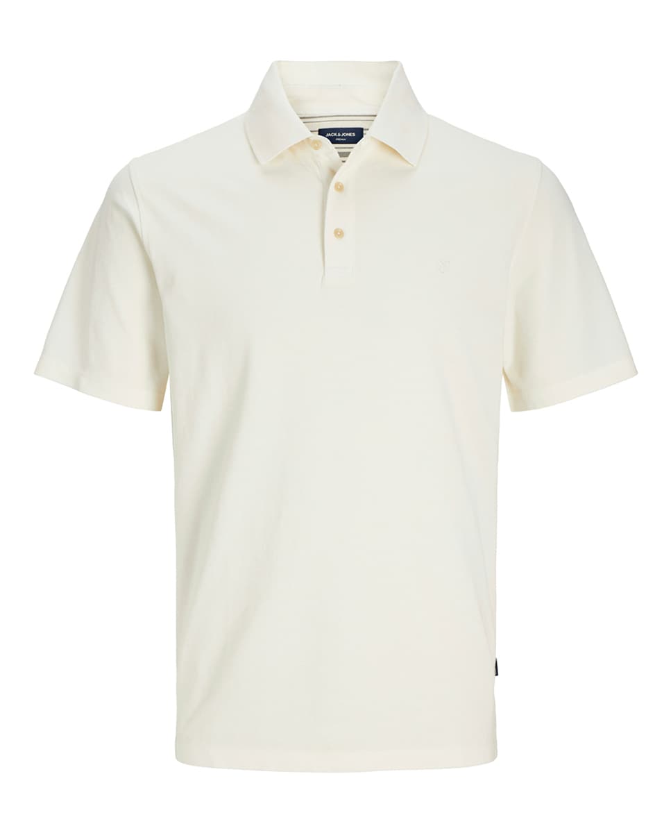 Polo de Manga Curta com Logótipo Lateral Bege-7