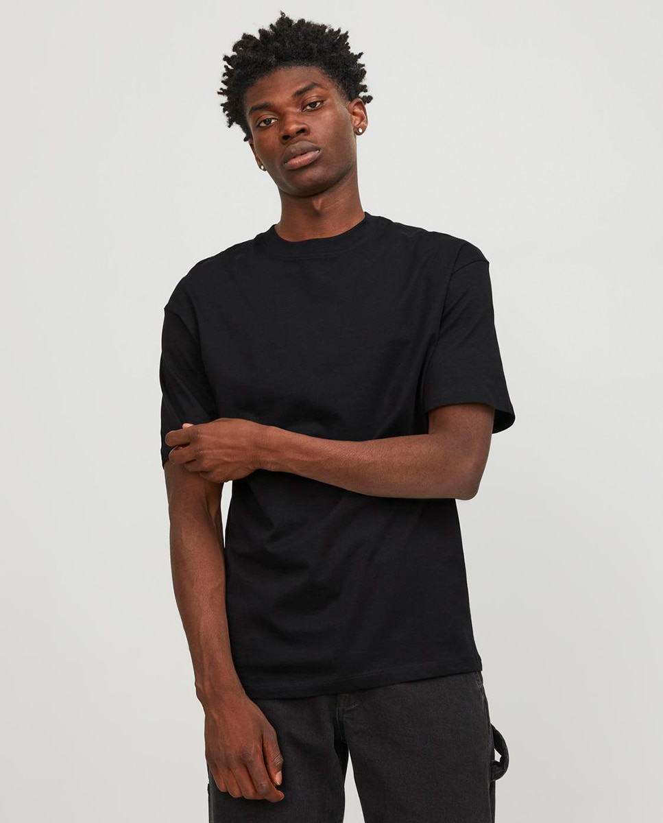 Jack & Jones - Camiseta de mangas cortas y cuello redondo lisa de hombre.