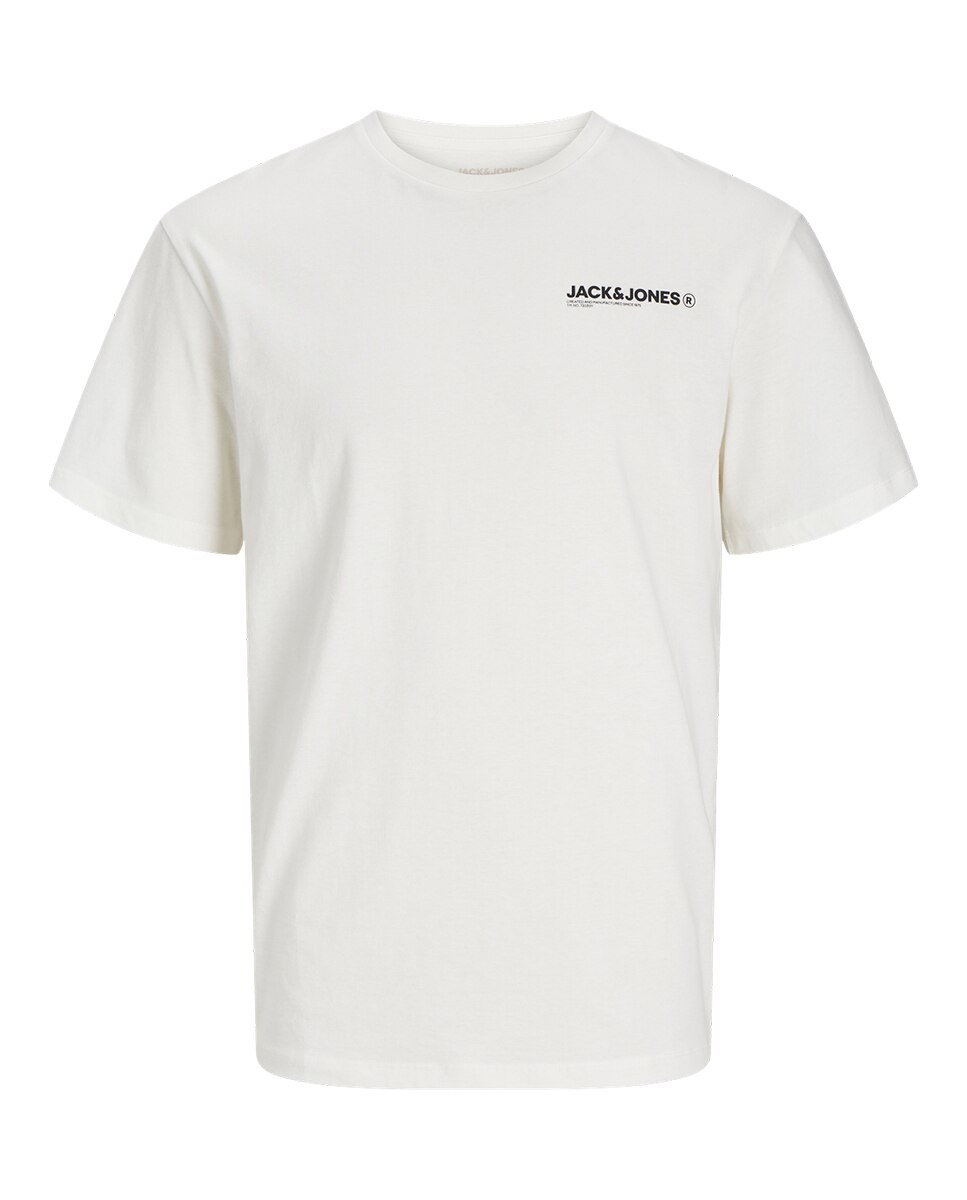 T-shirt de Manga Curta com Gola Redonda e Estampado Traseiro Branco-5
