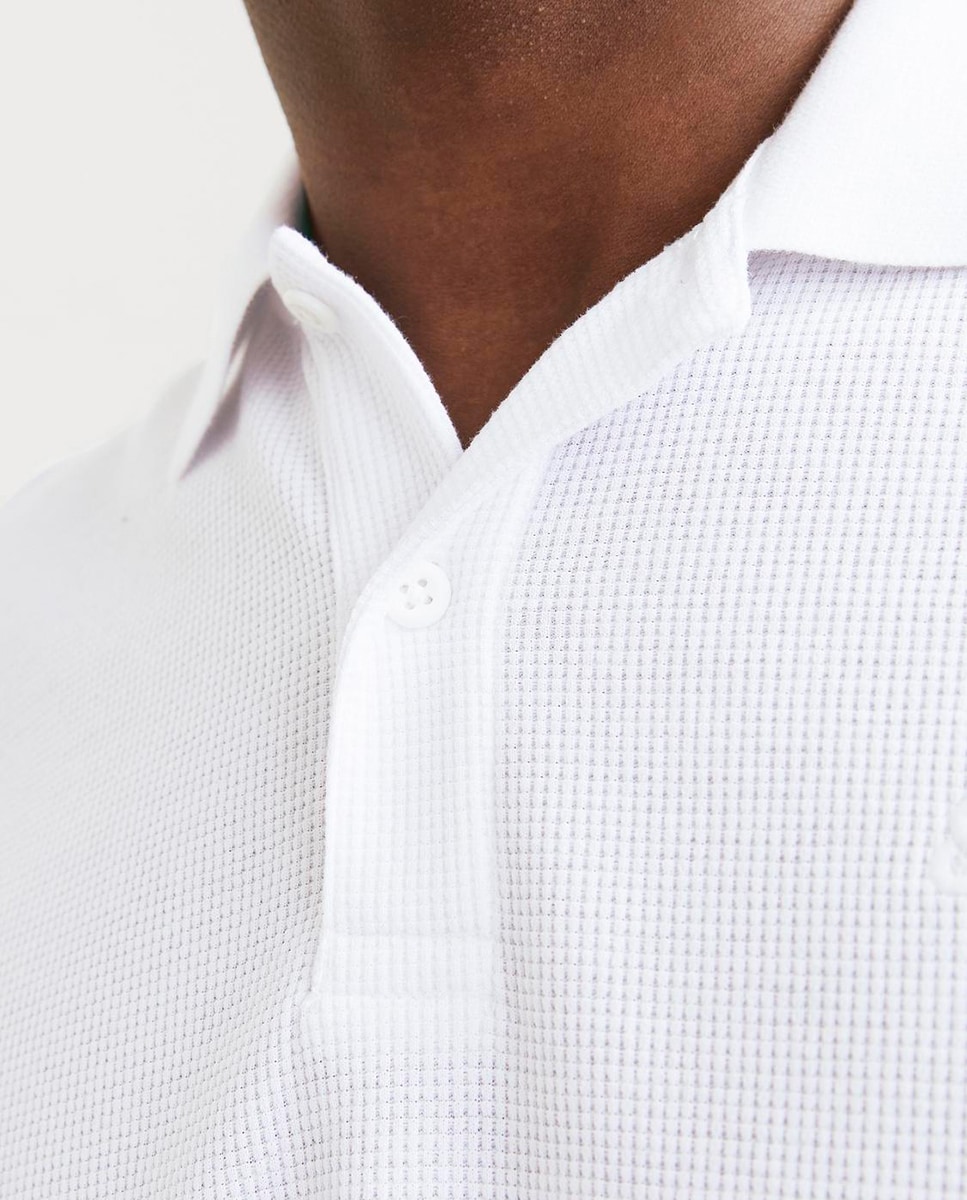 Polo Liso com Manga Curta Branco-5