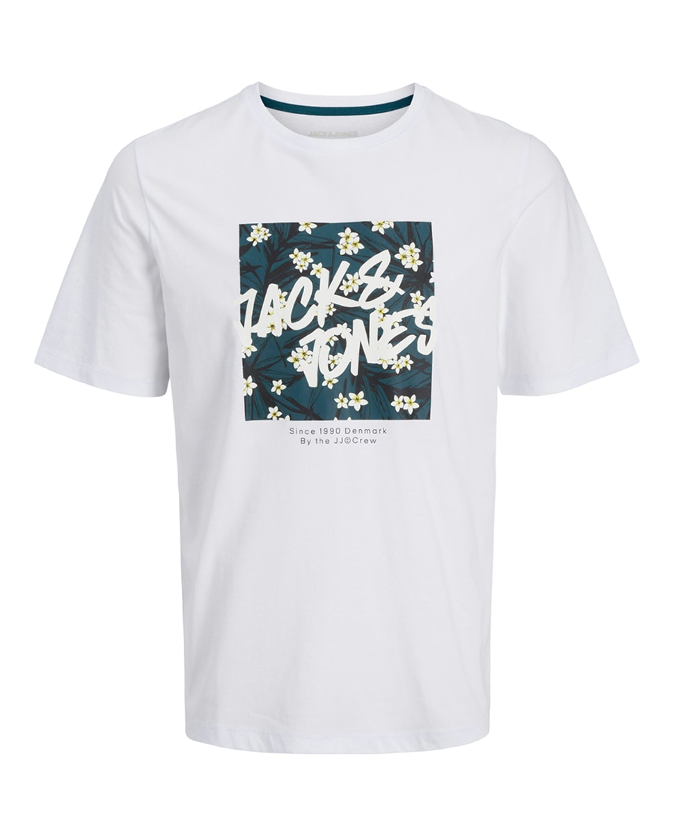 T-shirt de Manga Curta com Estampado à Frente Branco-7