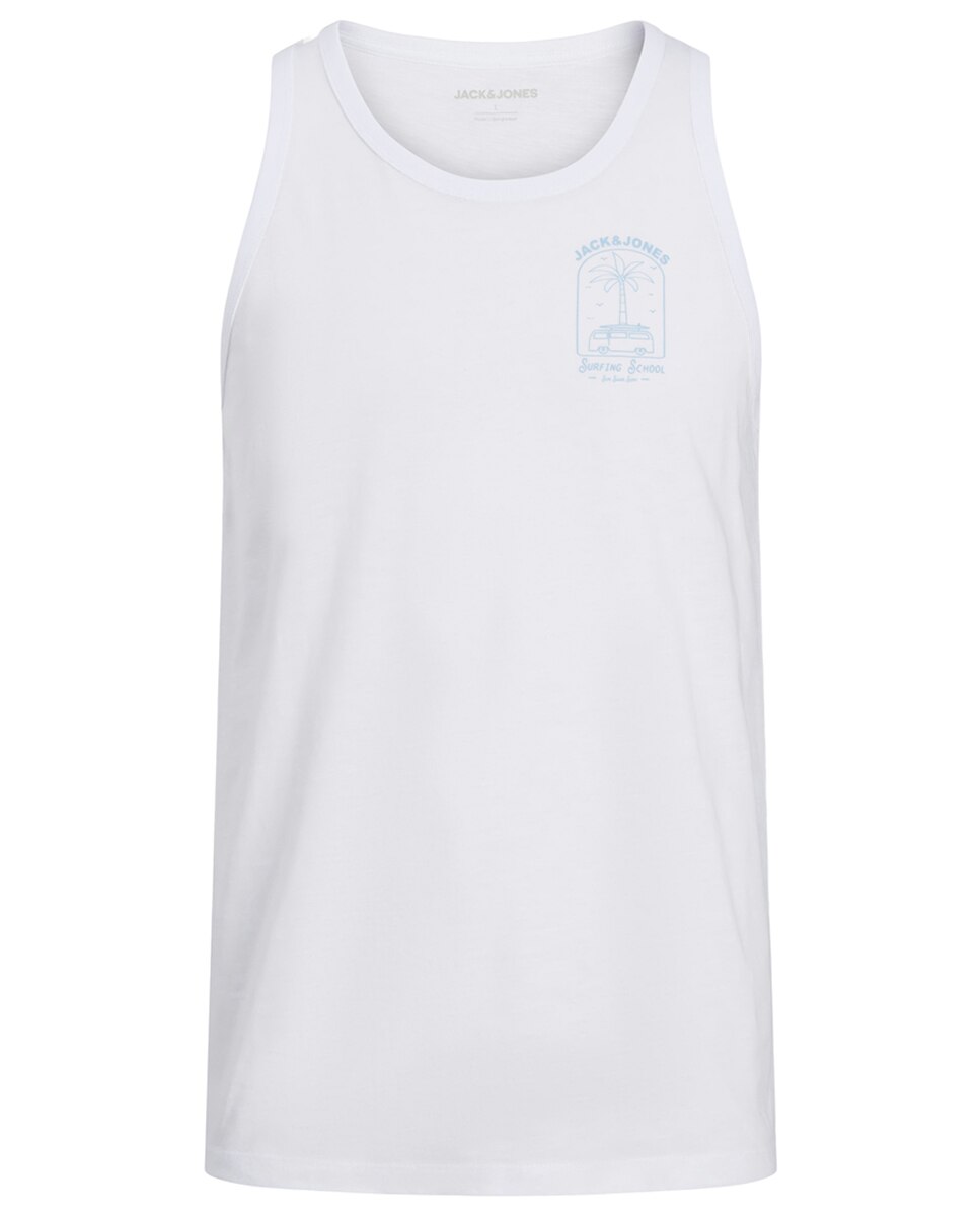 T-shirt sem Mangas com Estampado Lateral Branco-7
