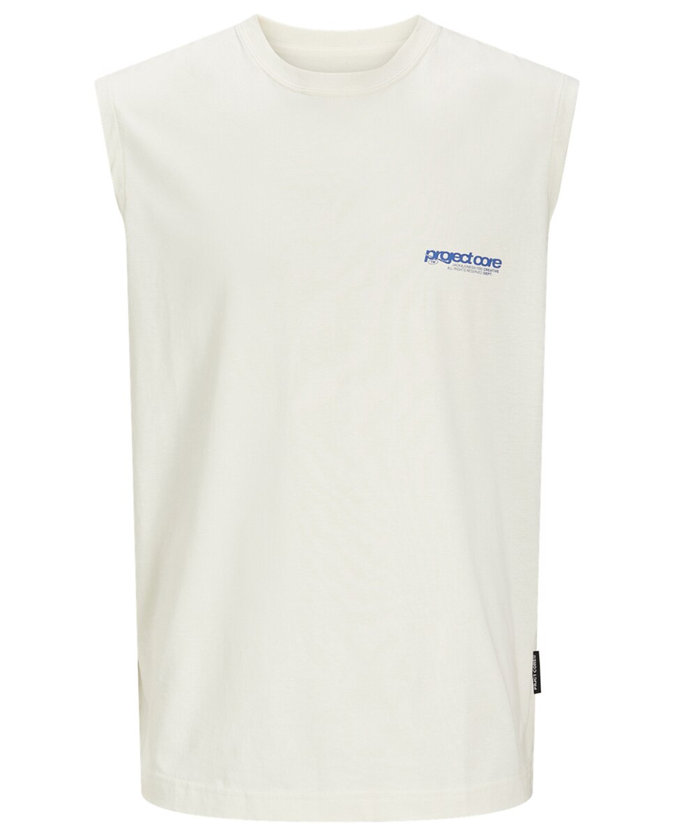 T-shirt sem Mangas com Estampado Lateral e Backprint Cru-7