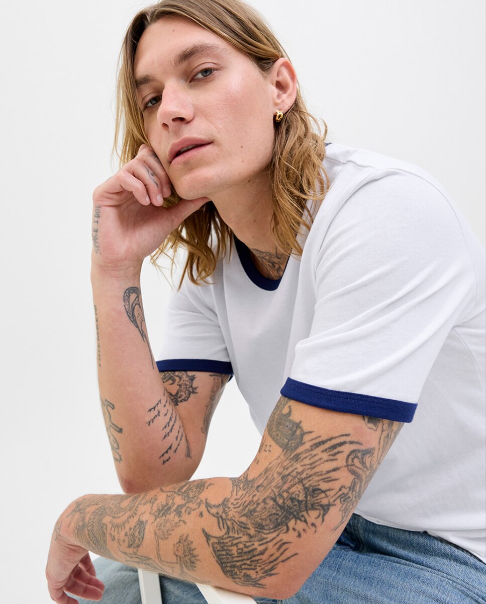 T-shirt Lisa com Manga Curta Branco-3