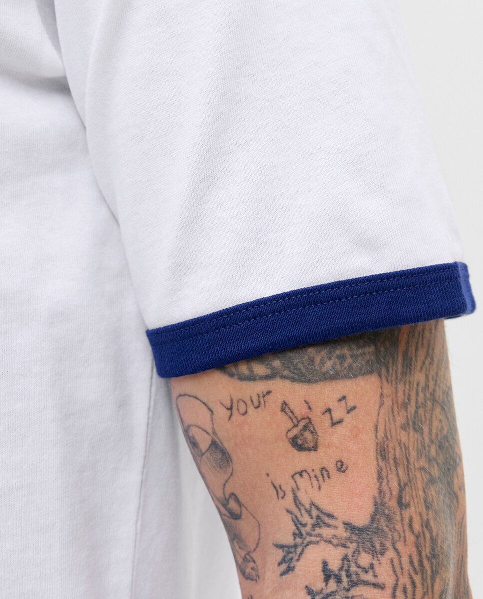 T-shirt Lisa com Manga Curta Branco-5