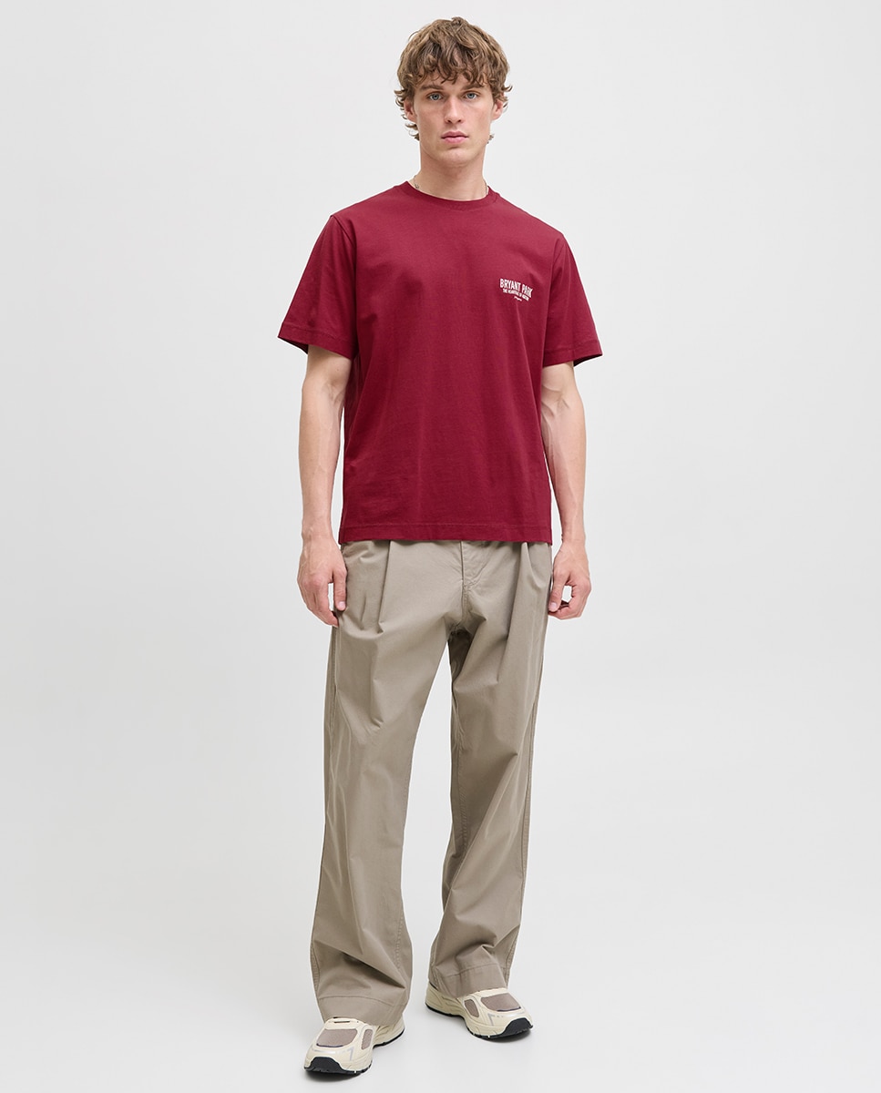 T-shirt de Manga Curta com Backprint Vermelho-7