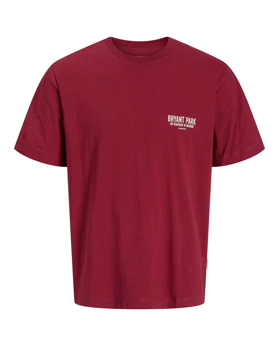 T-shirt de Manga Curta com Backprint Vermelho-5