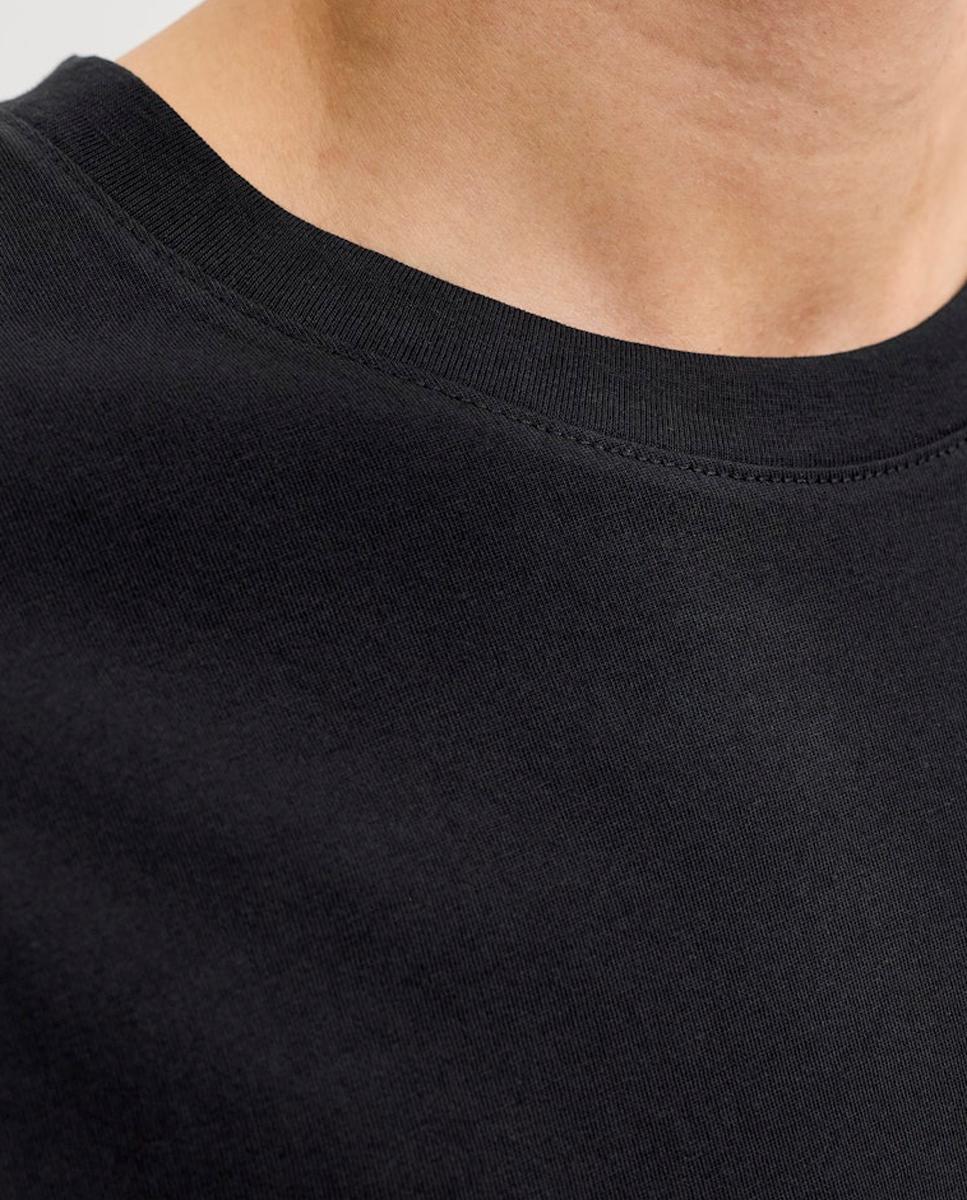 Camiseta de hombre en algodón BCI azul de manga corta - Jack & Jones - Negro Negro-5