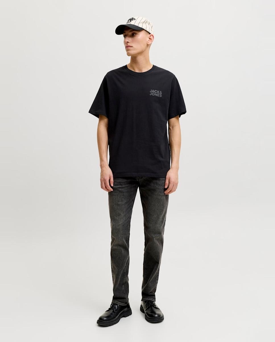 Camiseta de hombre en algodón BCI azul de manga corta - Jack & Jones - Negro Negro-8