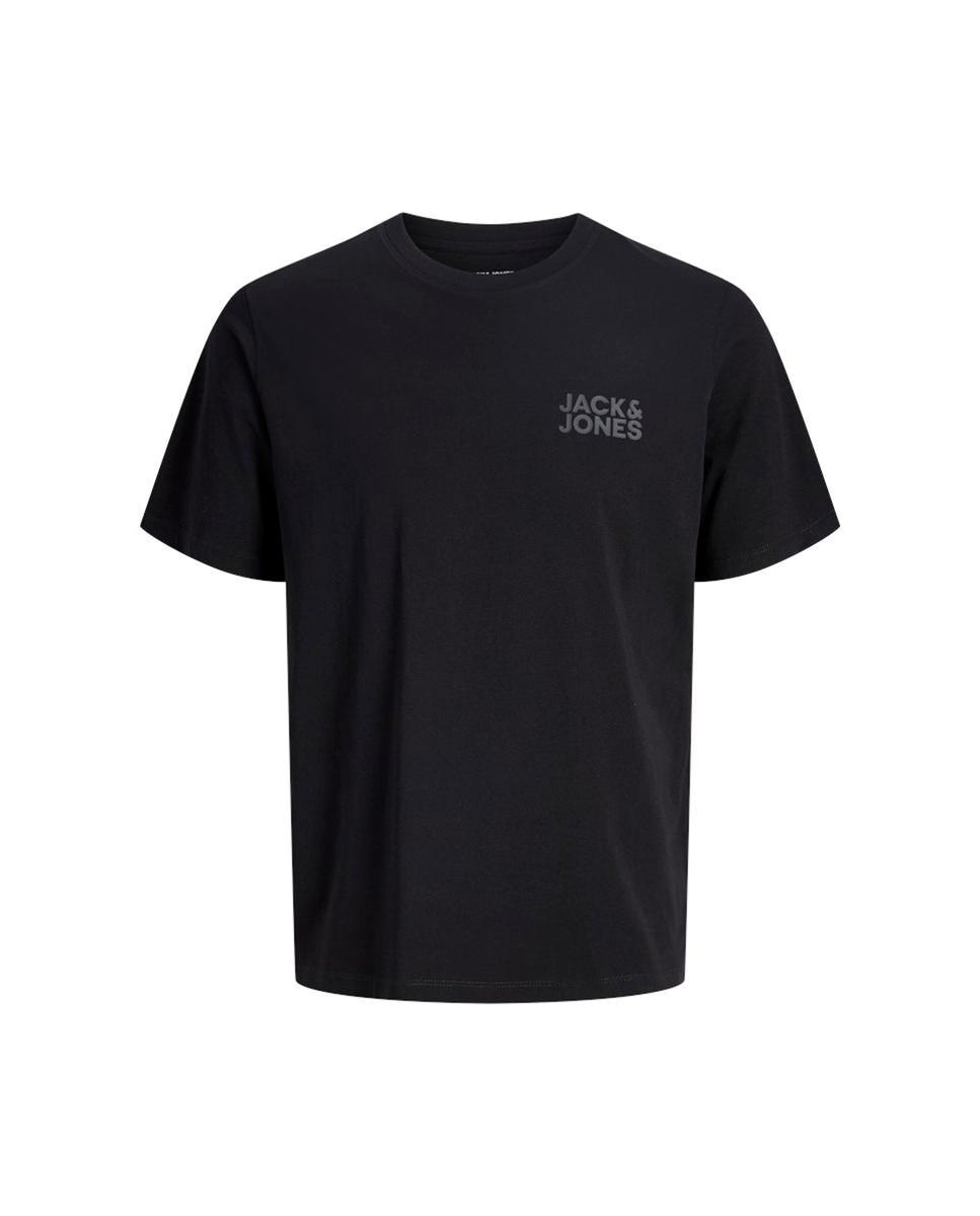 Camiseta de hombre en algodón BCI azul de manga corta - Jack & Jones - Negro Negro-6
