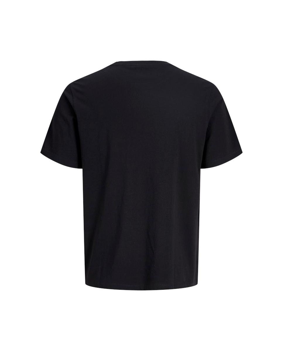 Camiseta de hombre en algodón BCI azul de manga corta - Jack & Jones - Negro Negro-7