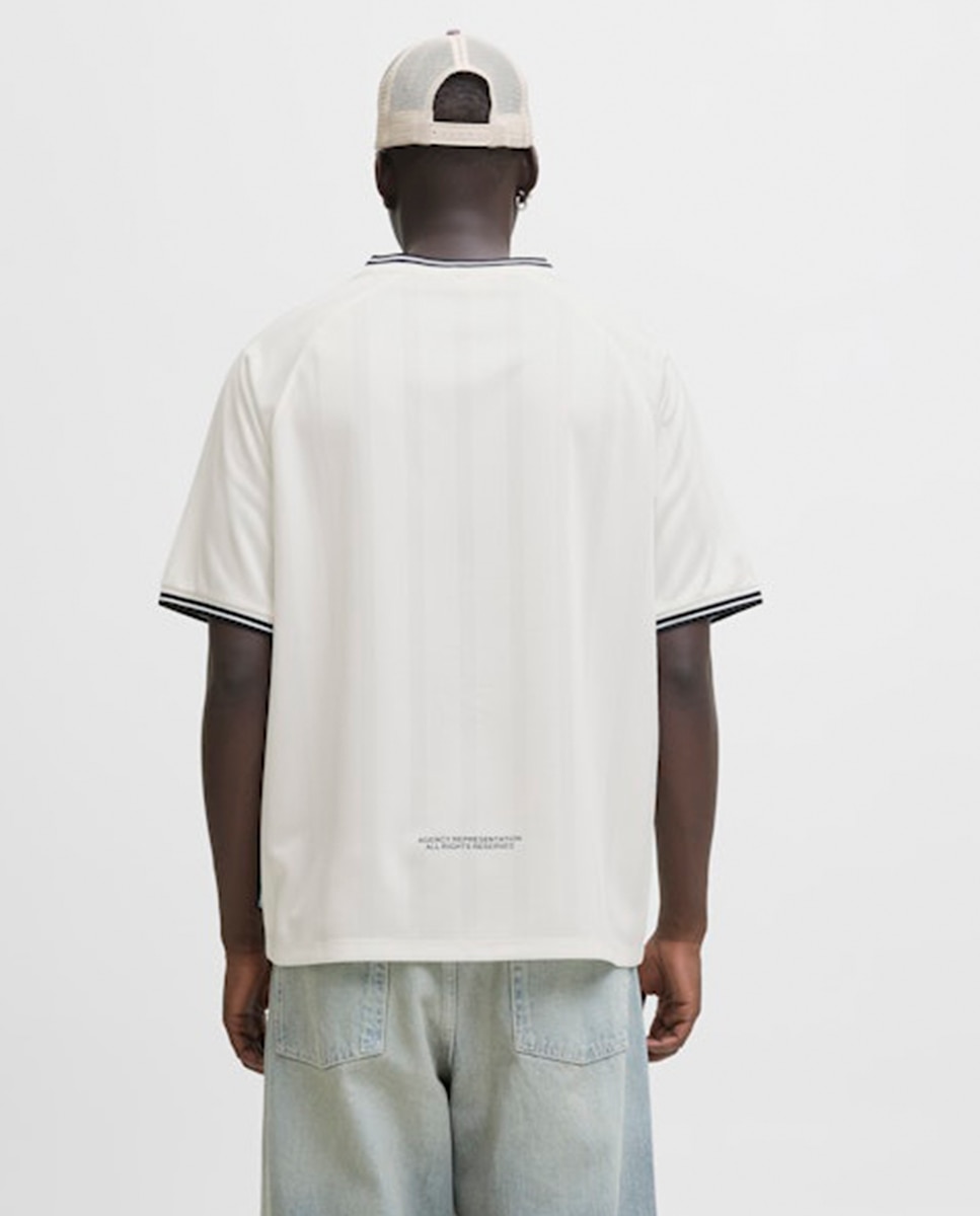 T-shirt de Manga Curta com Estampado à Frente Branco-2