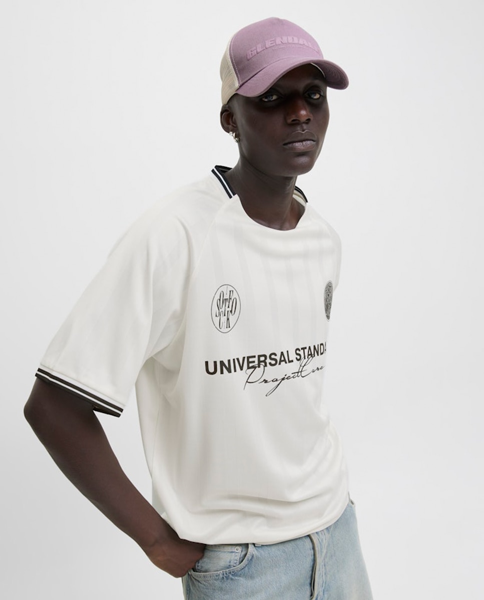 T-shirt de Manga Curta com Estampado à Frente Branco-3