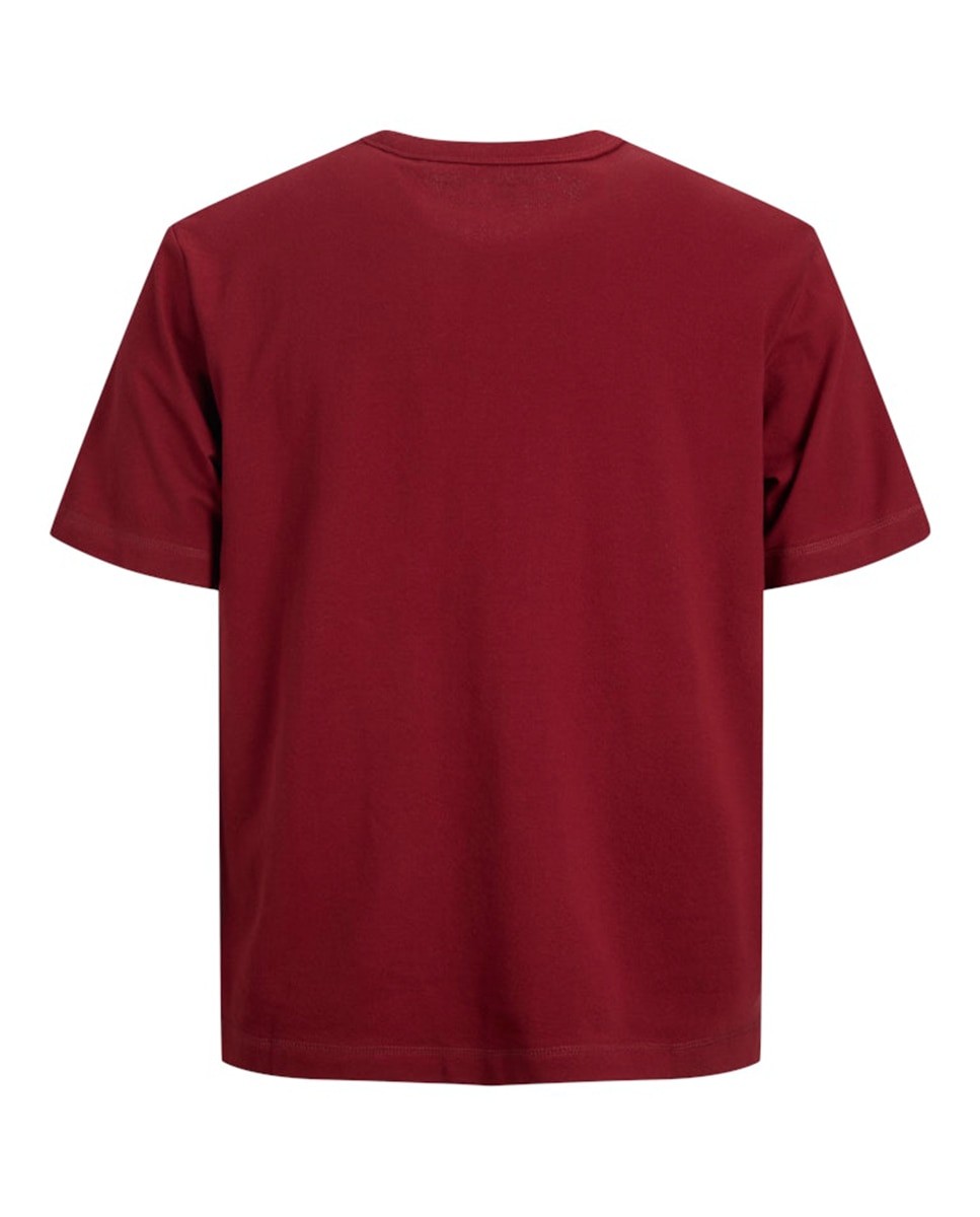 T-shirt de Manga Curta com Estampado à Frente Vermelho-7