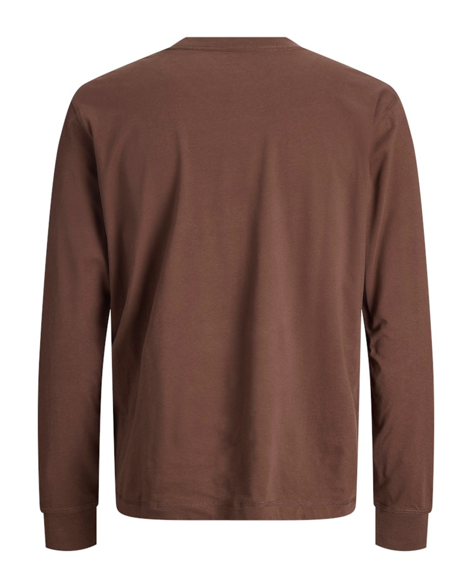 Camisola de Manga Comprida e Logótipo Bordado Castanho-2