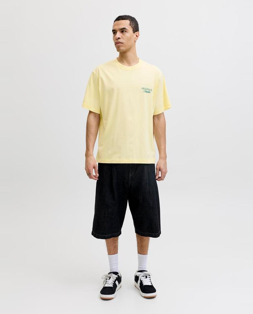 T-shirt de Manga Curta com Backprint Amarelo-7