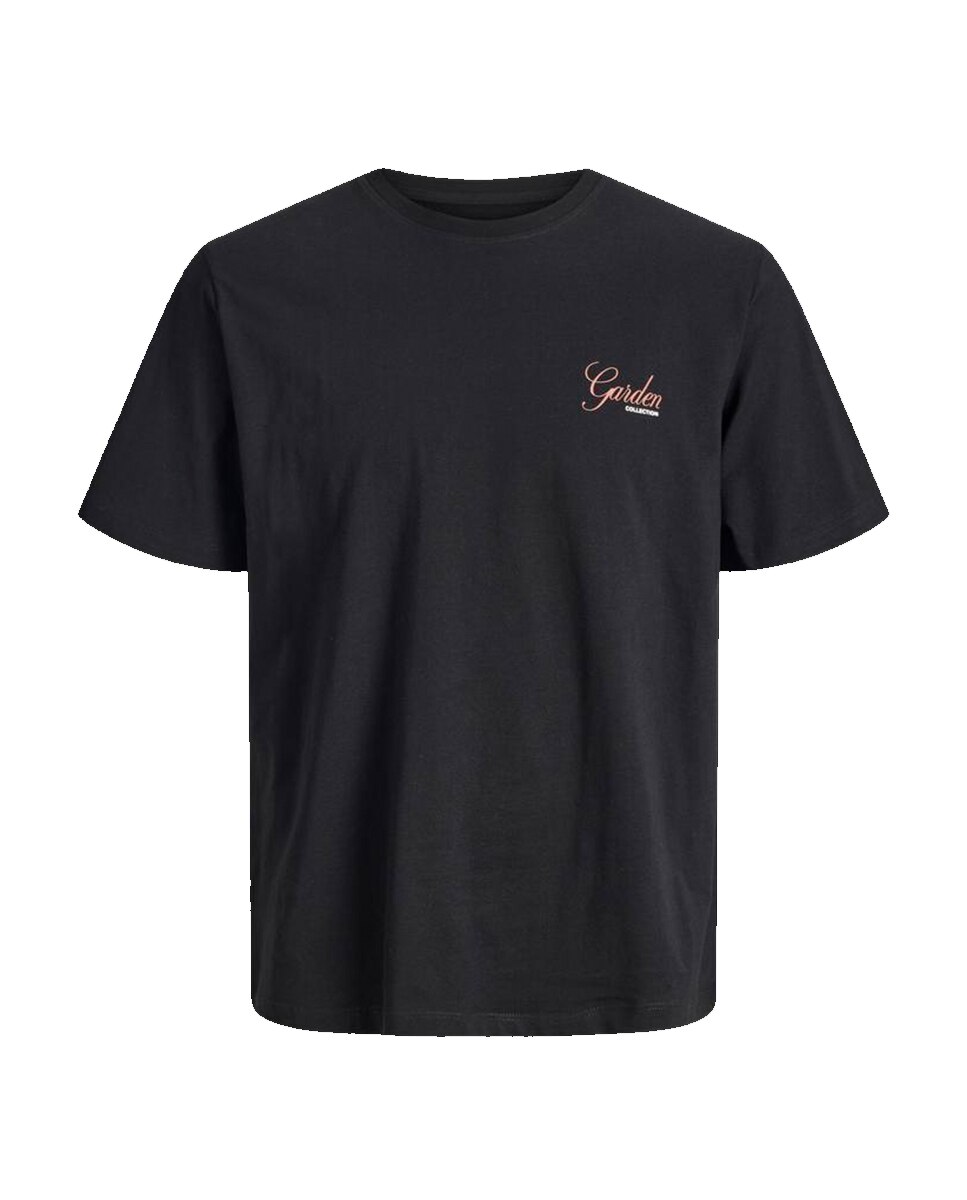 T-shirt de Manga Curta com Estampado Traseiro Preto-6