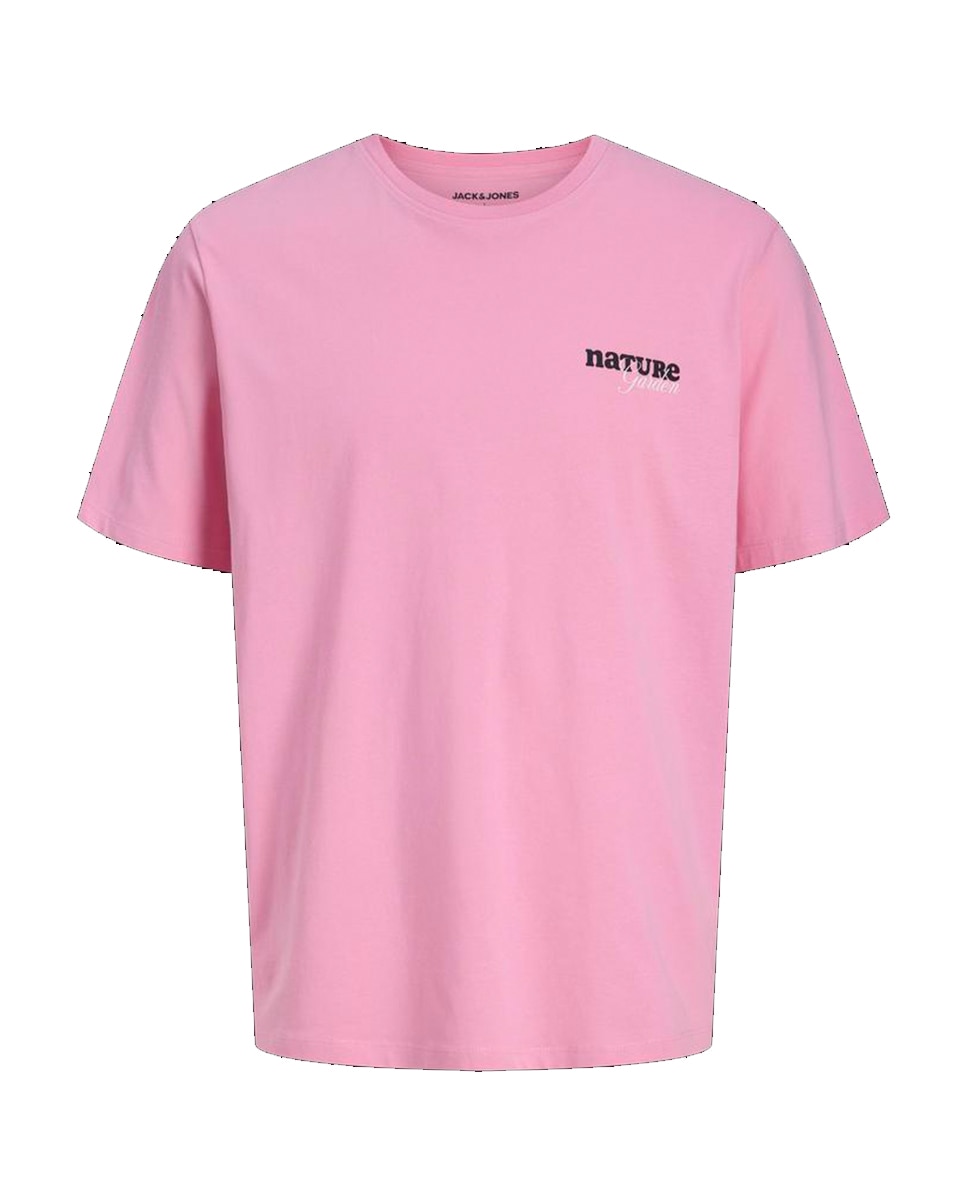 T-shirt de Manga Curta com Estampado Traseiro Rosa-6