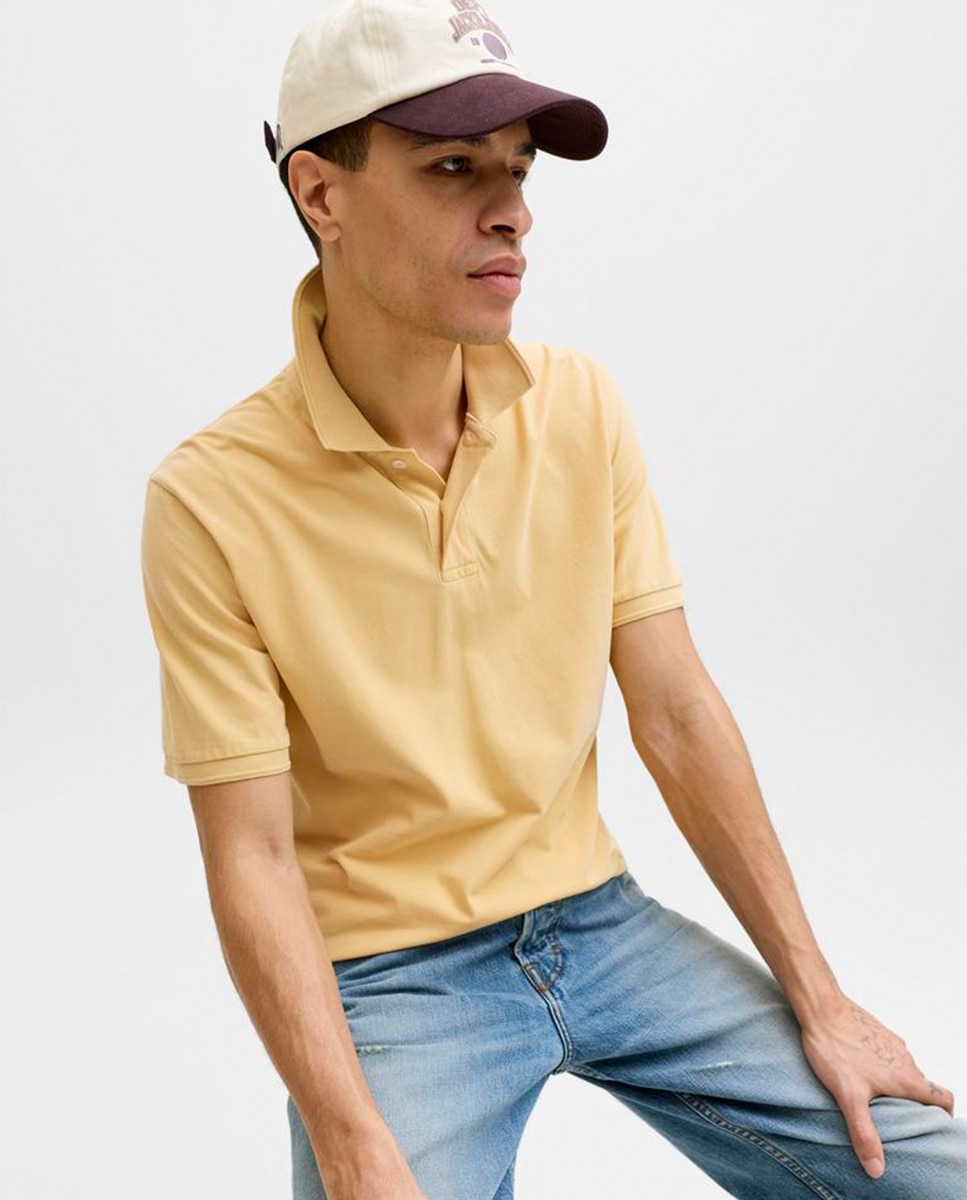 Pólo liso com manga curta Amarelo-3