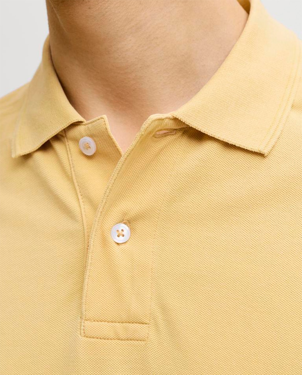 Pólo liso com manga curta Amarelo-5