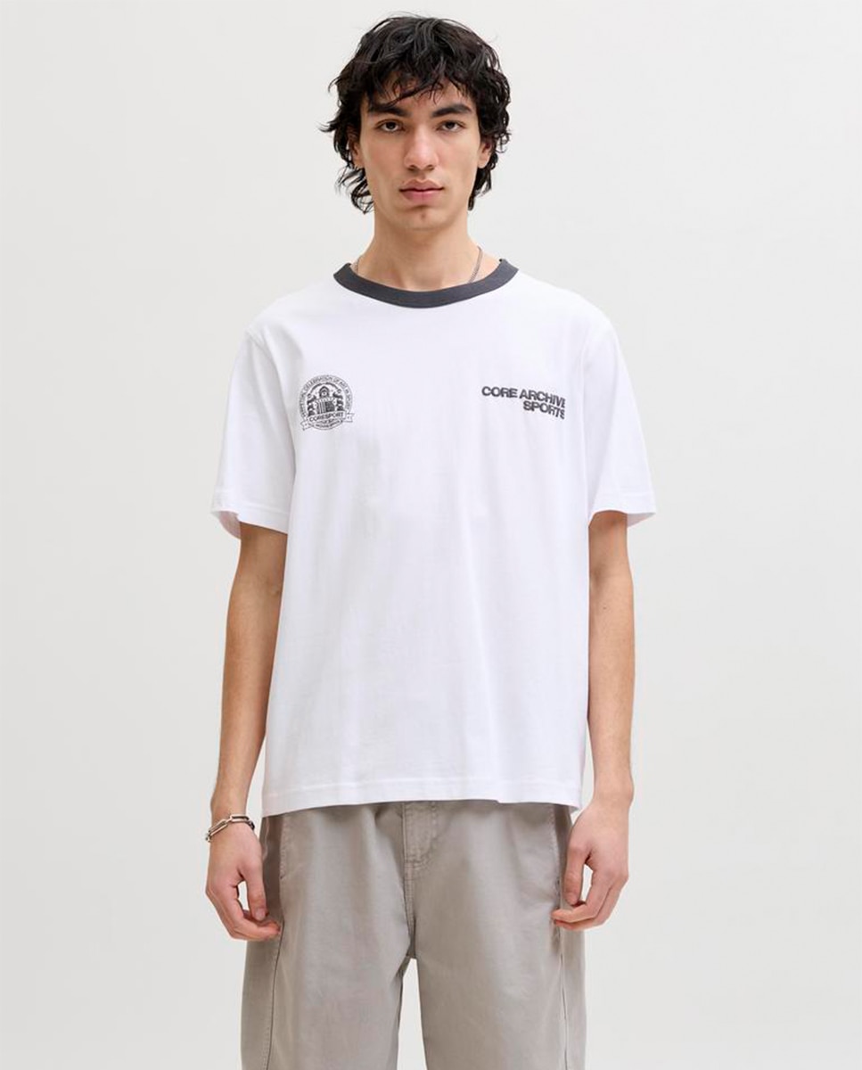 Imagem 0 de T-shirt de Manga Curta com Detalhe Desportivo