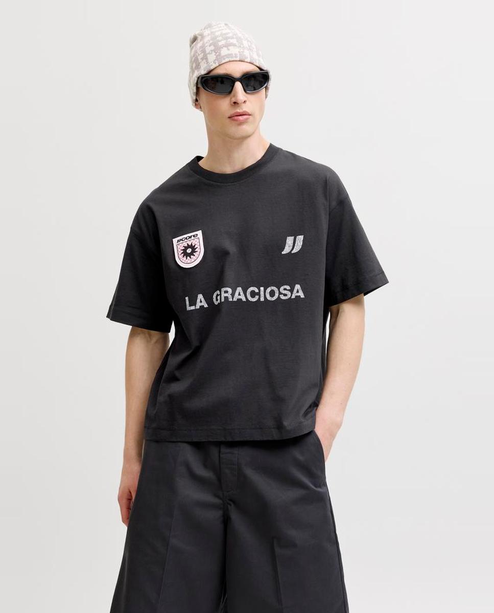 Imagem 0 de T-shirt de Manga Curta Estilo Desportivo com Estampado à Frente