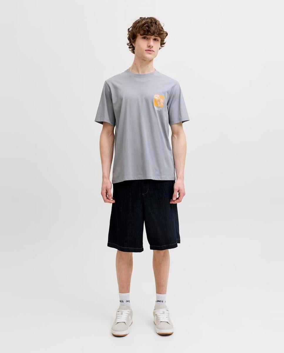T-shirt de Manga Curta com Estampado Lateral Cinzento-8