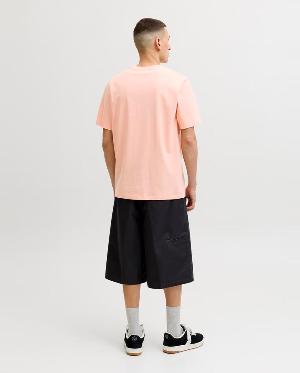 T-shirt de Manga Curta com Estampado à Frente Rosa-2