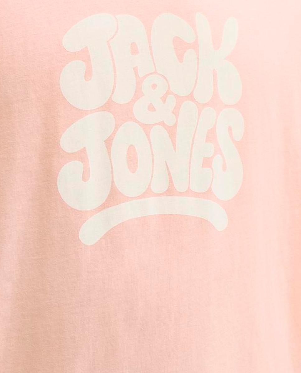 T-shirt de Manga Curta com Estampado à Frente Rosa-4