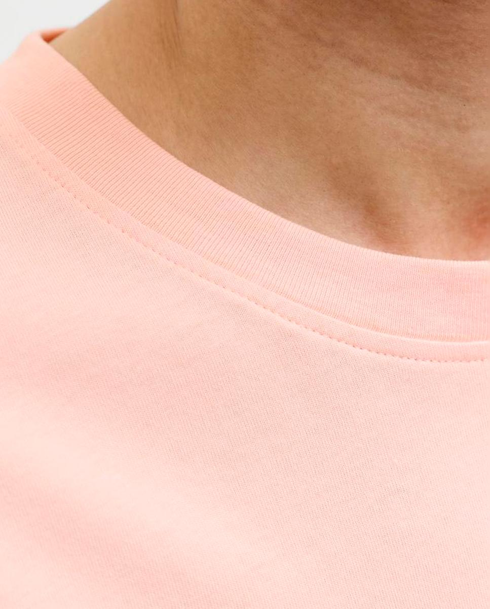 T-shirt de Manga Curta com Estampado à Frente Rosa-5