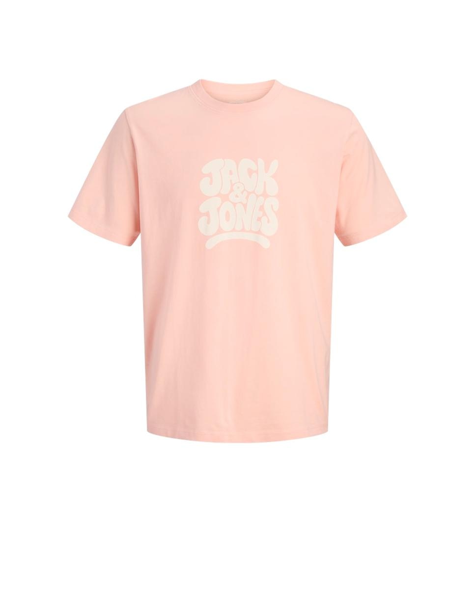 T-shirt de Manga Curta com Estampado à Frente Rosa-6