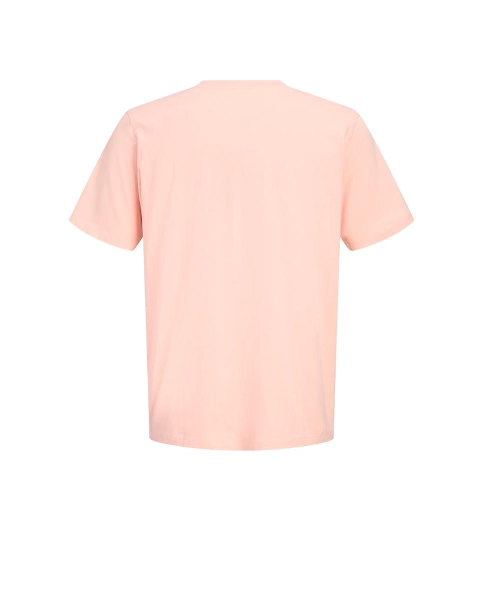 T-shirt de Manga Curta com Estampado à Frente Rosa-7
