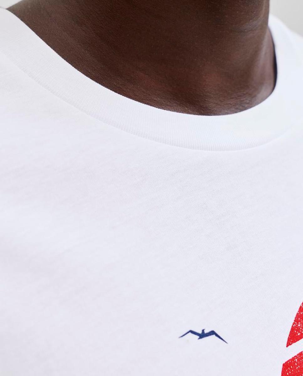 T-shirt de Manga Curta com Estampado à Frente Branco-4