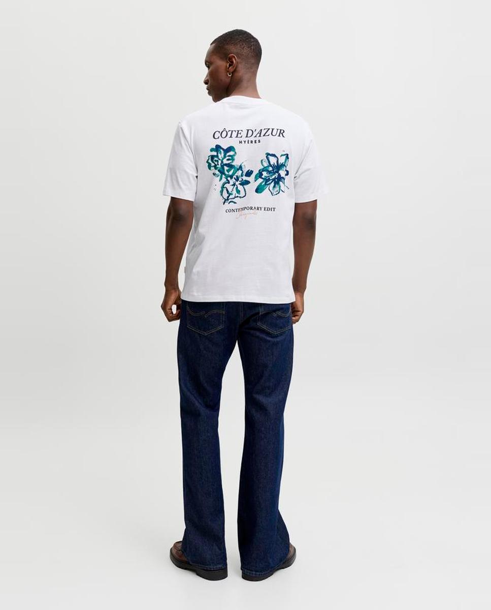 T-shirt de Manga Curta com Estampado Traseiro Branco-2