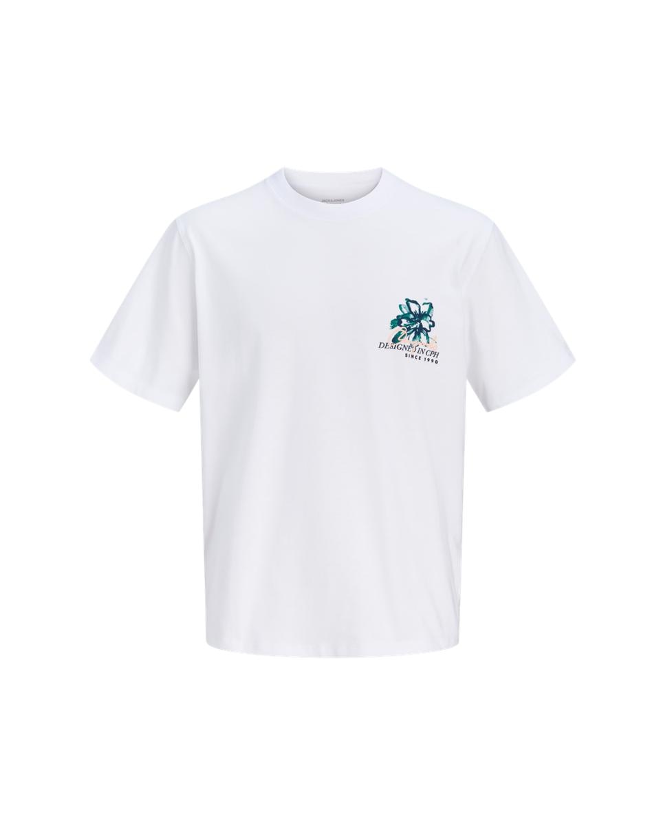T-shirt de Manga Curta com Estampado Traseiro Branco-6