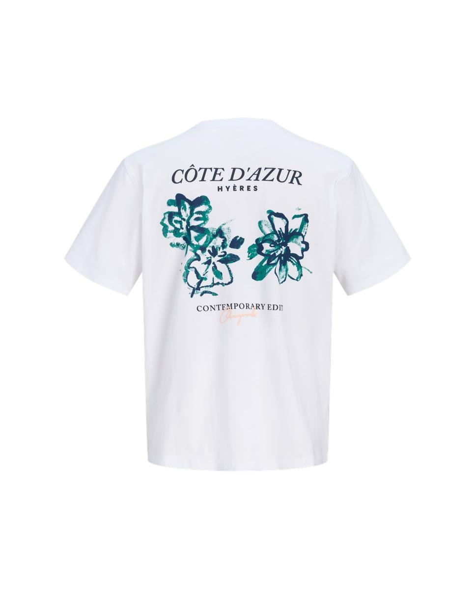 T-shirt de Manga Curta com Estampado Traseiro Branco-7